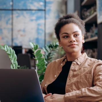 Woman with laptop