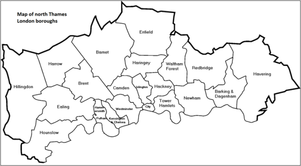 East London Placements Map