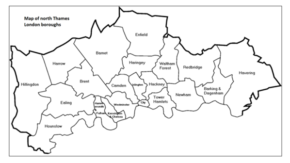 North Thames UCL map